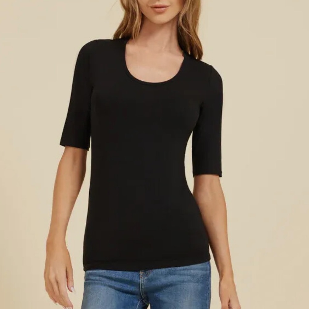 Joie Black Fitted Ribbed Tee NWT
